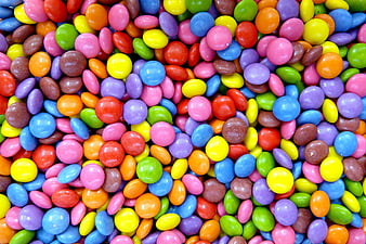 Colorful Candy Coated Chocolate Beans Background