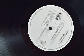 Spinning vinyl record close-up with motion blur