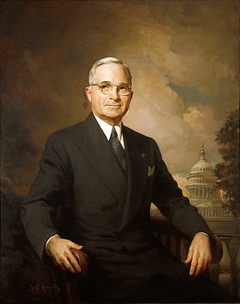 Official Oil Portrait of President Harry S Truman Seated