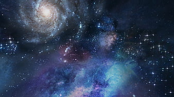 Stunning Spiral Galaxy and Nebula Deep Space Background