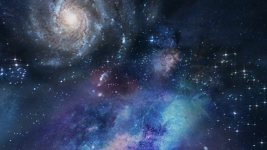 Stunning Spiral Galaxy and Nebula Deep Space Background