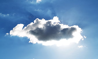 Dramatic Cloud Covering Sun with God Rays in Blue Sky