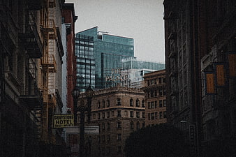 Urban Cityscape with Historic and Modern Architecture