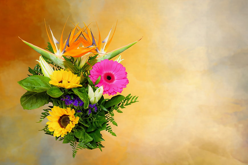 Colorful Bird of Paradise and Gerbera Flower Bouquet