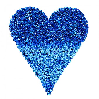 Blue Crystal Heart Shape On White Background