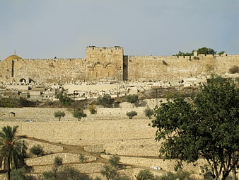 Jerusalem Old City Walls and Mount of Olives Cemetery