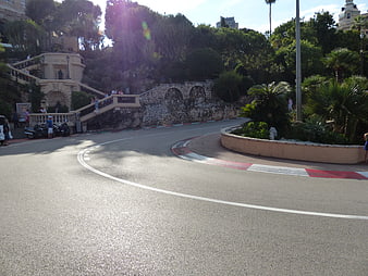 Monte Carlo Street Circuit Curve With Grand Prix Barriers