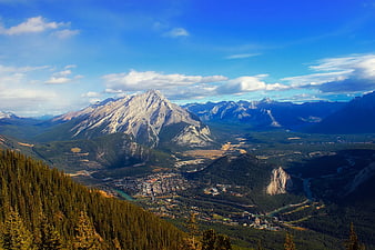 Panoramic View of Mountain Town in Green Valley