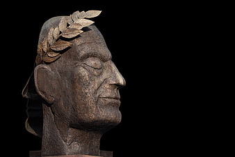 Bronze Sculpture of Julius Caesar with Laurel Wreath