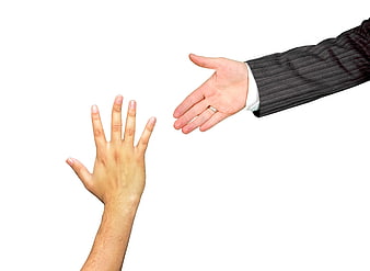 Businessman Hand Reaching Out to Help Another Person