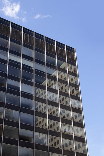 Modern Glass Office Building with Reflections