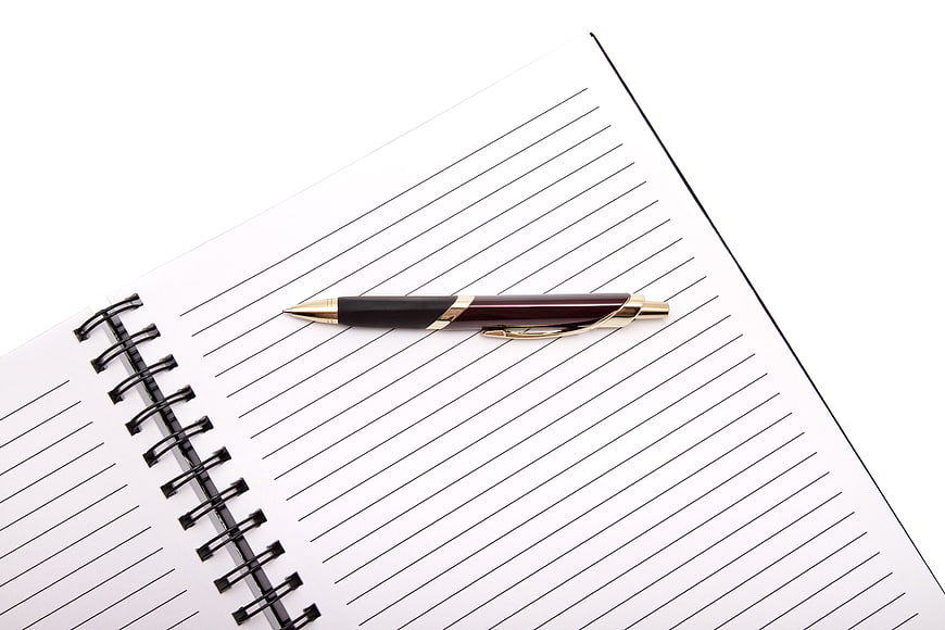 Luxury Pen On Lined Notebook