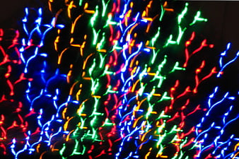 Abstract Multicolor Christmas Lights Bokeh Background