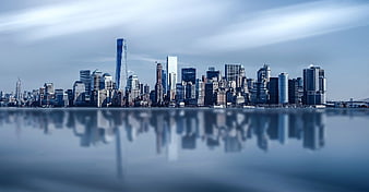 New York City Skyline Reflection in Water