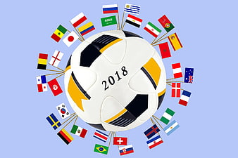 2018 World Cup Soccer Ball with International Flags