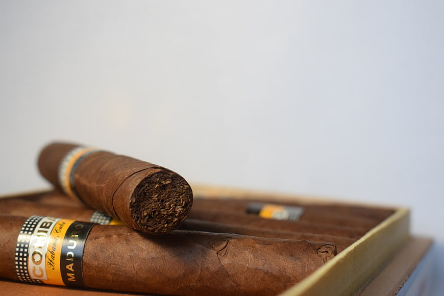 Premium Cohiba Maestros cigars in wooden box
