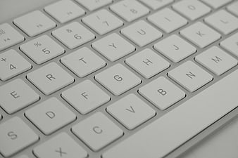 Close-up of white computer keyboard keys