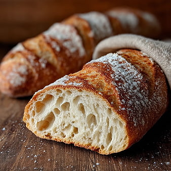 Freshly Baked Artisan Sourdough Bread Close-Up