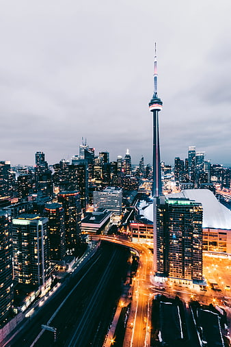 Toronto Skyline with CN Tower at Dusk