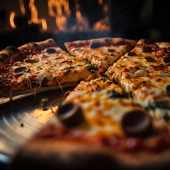 Freshly Baked Pepperoni Pizza Close-Up with Melted Cheese