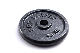 Black 2.5kg Pro Power Weight Plate On White Background