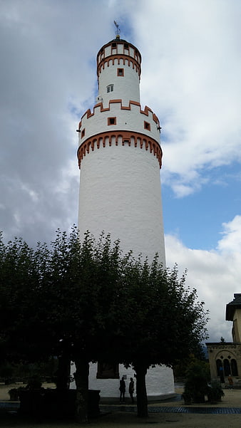 White Tower of Bad Homburg with Orange Trim