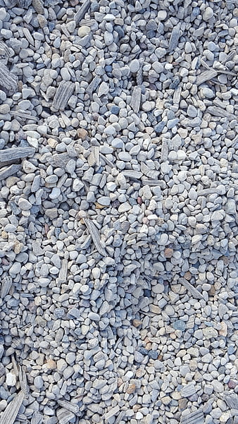 Top View of Gray Gravel and Small Stones Texture