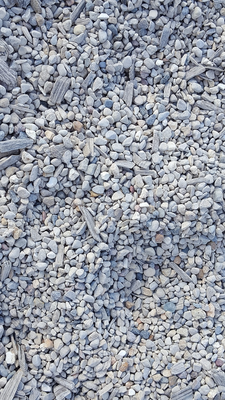 Top View of Gray Gravel and Small Stones Texture