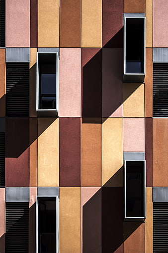 Abstract Modern Architecture Facade with Geometric Colors