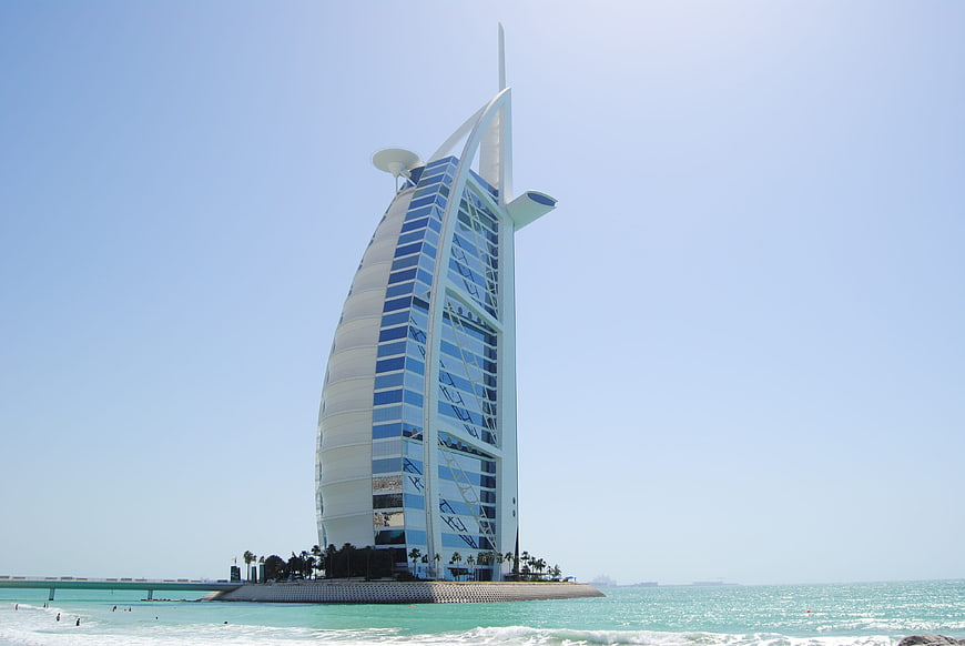 Burj Al Arab Dubai hotel on artificial island