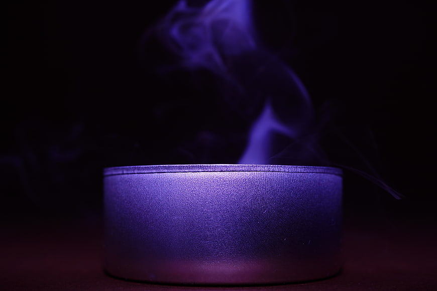 Purple Tea Light Candle with Mystical Smoke
