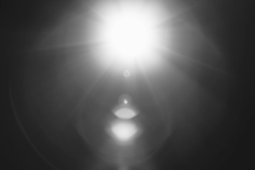 Black and White Sun Glare Lens Flare Background