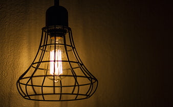 Vintage Edison Bulb in Industrial Wire Cage Pendant Light