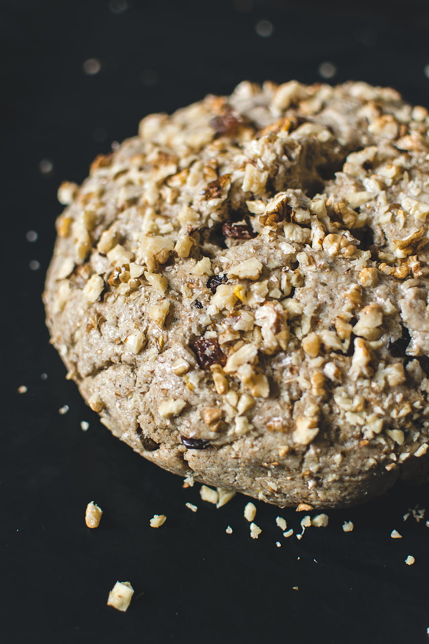 Close-up of Traditional Czech Easter Pastry Mazanec with Walnuts