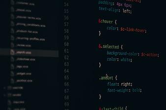 Close-up of CSS code on dark screen