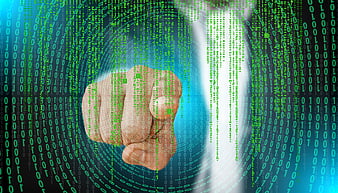 Finger Touching Digital Matrix Code Screen