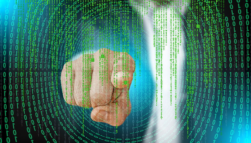 Finger Touching Digital Matrix Code Screen