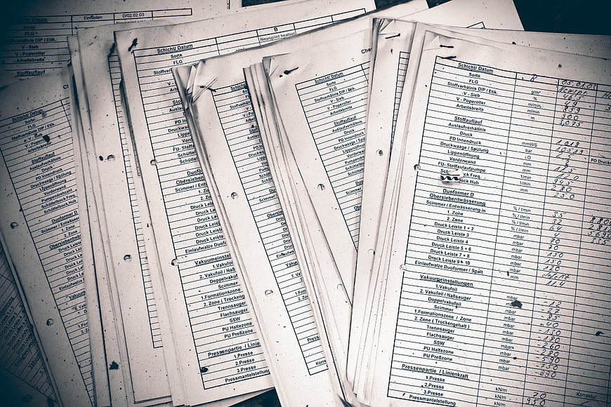 Weathered Industrial Forms And Technical Documents In Abandoned Office