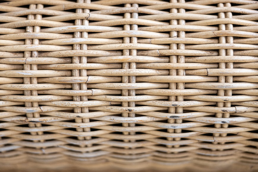 Close-up of Woven Wicker Texture Background