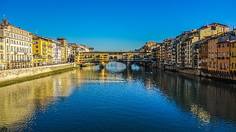Ponte Vecchio Bridge Over Arno River in Florence, Italy