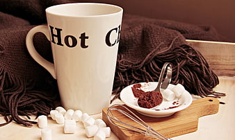 Cozy Hot Chocolate Mug with Marshmallows and Cocoa Powder