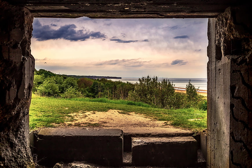 View of Omaha Beach from WWII German Bunker Ruins