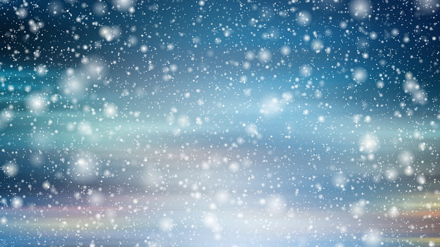 Abstract Blue Snowfall Background With Soft Bokeh Lights