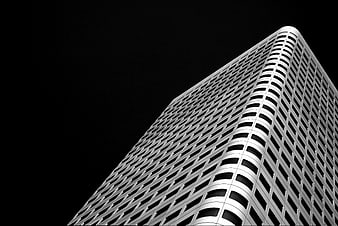 Black and white skyscraper architecture with copyspace