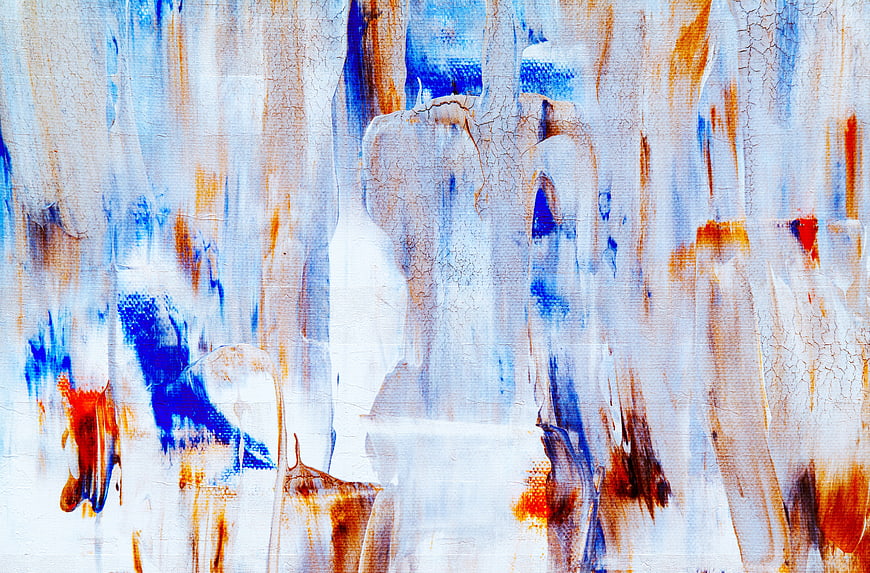 Abstract Blue and Orange Cracked Paint Texture