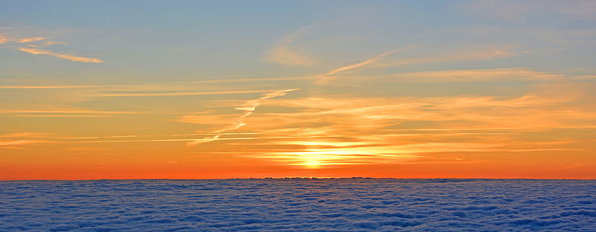 Sunrise Over Cloud Sea In The Pyrenees Mountains