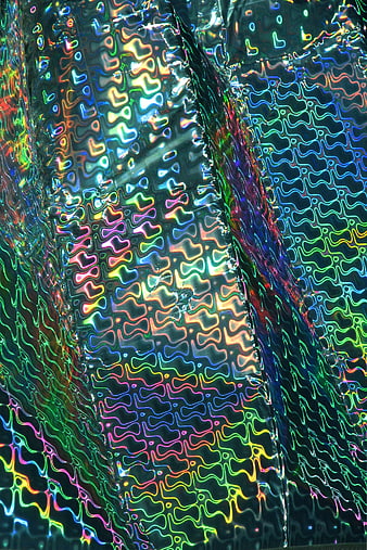 Abstract Iridescent Foil Texture with Rainbow Holographic Patterns