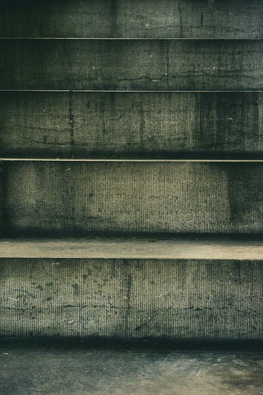 Textured Concrete Stairs with Horizontal Lines