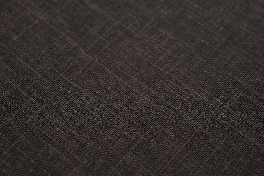 Dark Gray Woven Linen Fabric Texture Closeup
