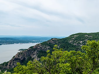 Scenic View of Green Mountains and River Valley